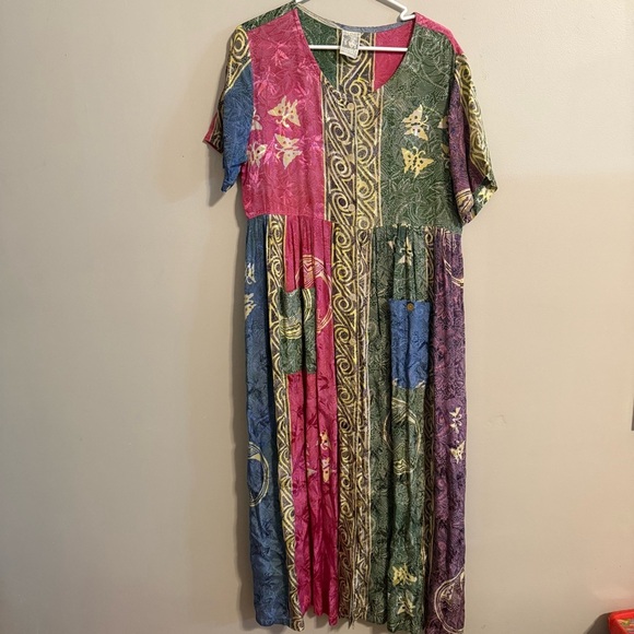 Colorful Patchwork Maxi Dress - Picture 1 of 9